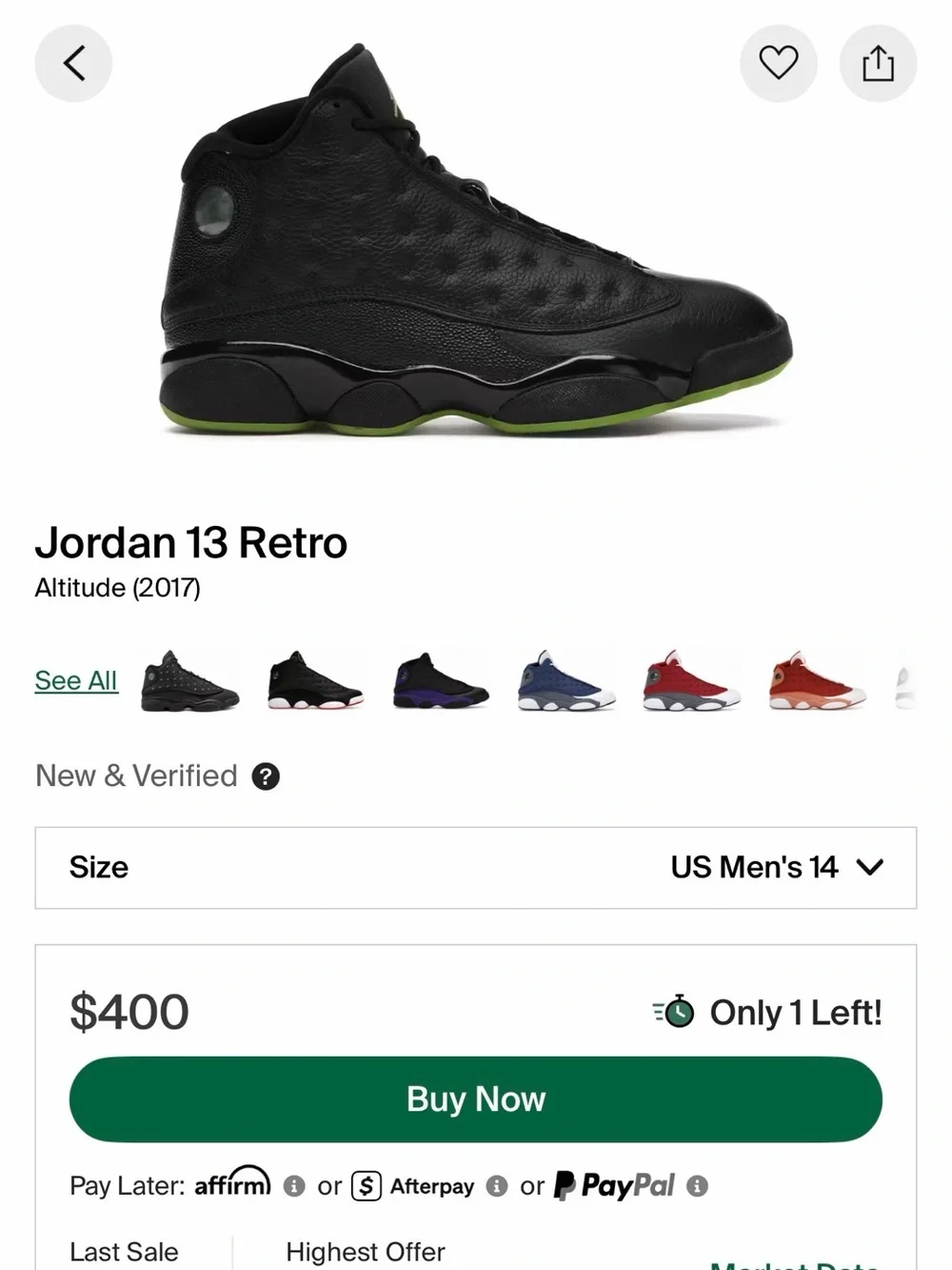 Nike Jordan 13 Retro Altitude (2017) sz 14 mens NO BOX GREAT LIKE NEW !!